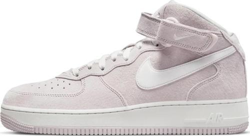 Air Force 1 '07 Mid QS Leather Unisex Sneaker Hakiki Deri Yüksek Bilek Günlük Spor Ayakkabı Beyaz Pembe