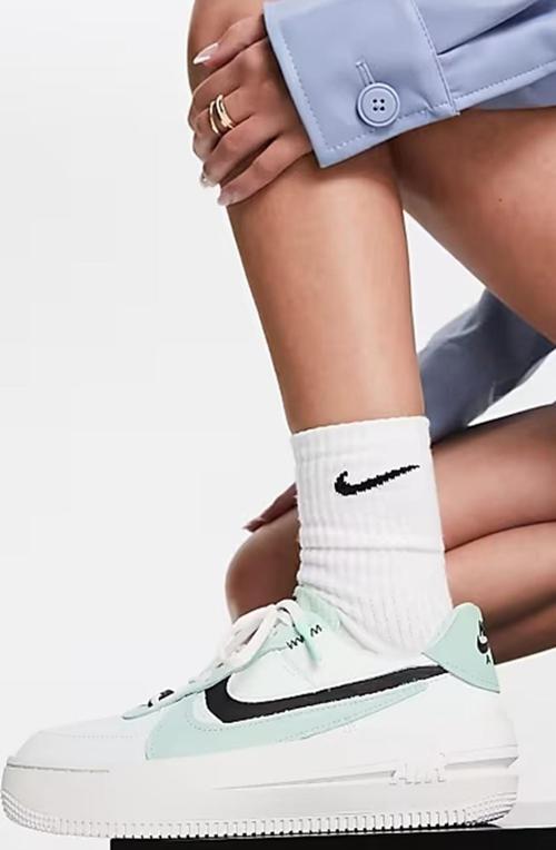 Air Force 1 PLT.AF.ORM Leather Sneakers Green Mix Kadın Hakiki Deri Günlük Spor Ayakkabı Yeşil