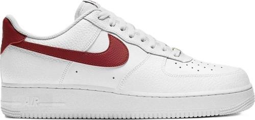 Air Force 1 '07 Leather White Hakiki Deri Erkek Sneaker Beyaz Kırmızı Swoosh