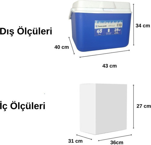 Adventure 28 QT Soğutucu Buzluk 26 Litre MAVİ