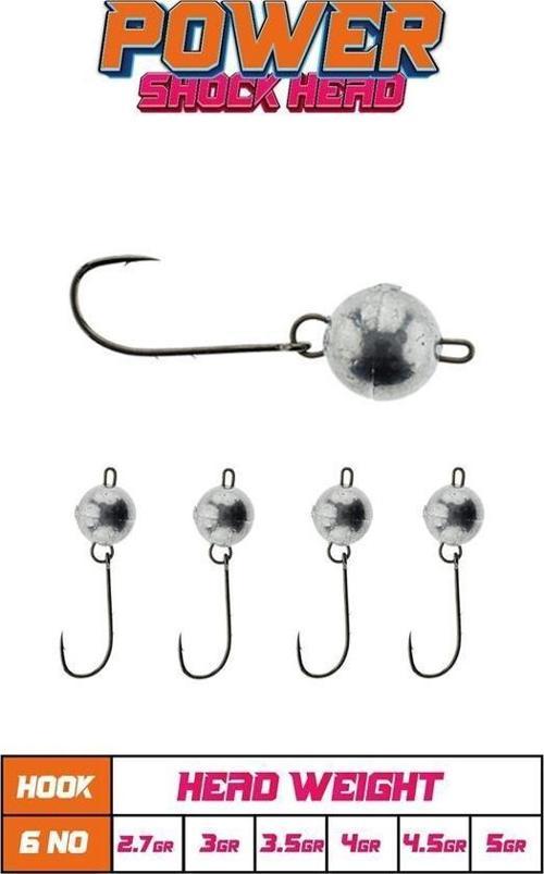 Power Shockhead #6 Hareketli Jighead 4,5 Gr