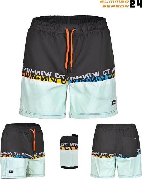 Pro Angler Short Mayo Anthracite Turquoise L