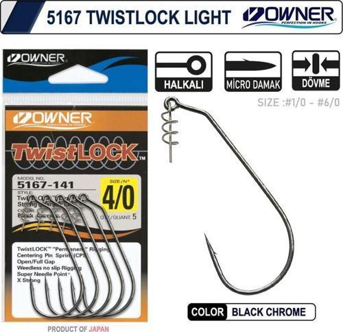 5167 Twistlock Light Black Chrome İğne NO:1/0