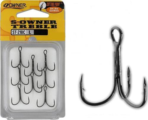 S-Owner Treble 5621 ST-21BC Black Chrome Çarpma Olta İğnesi BLACK-NO:6