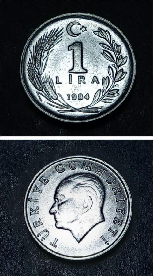 Escoines Koleksiyon 399636751c880a7003 1984 Alüminyum 1Lira ÇİL+ eski madeni para