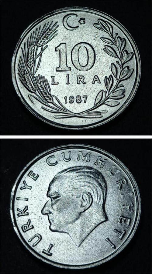 Escoines Koleksiyon 399636751cc927b753 1987 Alüminyum 10lira ÇİL+ eski madeni para