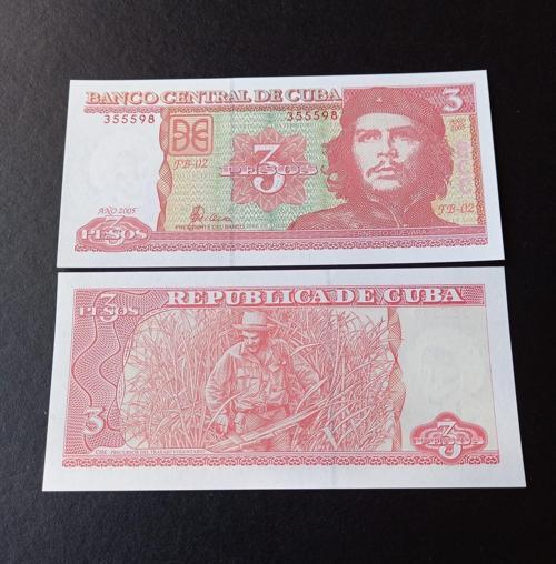 Escoines Koleksiyon 3996367e08de21df98 2005 Küba 3pesos ÇİL eski yabancı kağıt para che guevara