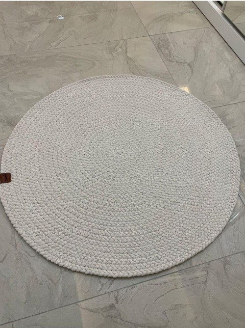 Petek Hasır Jut Ekru Örgü Halı & Kilim