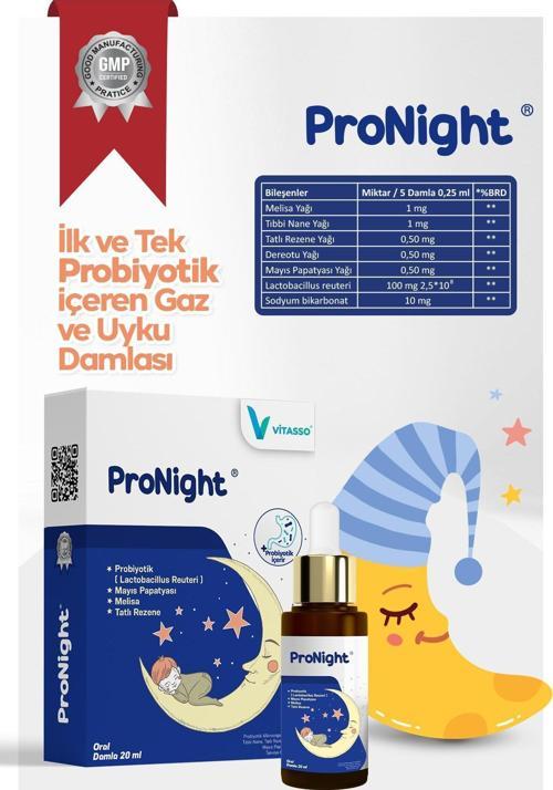 Pronight Bitkisel Bebek Çocuklar Için İLK VE TEK Probiyotik Içeren Gaz Ve Uyku Damlası Damla 20 ml