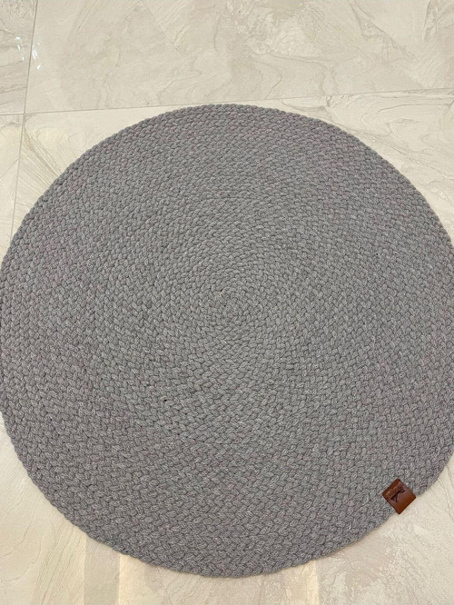 Petek Hasır Jut Açık Gri Örgü Halı & Kilim