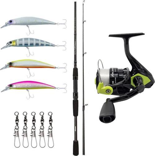 YekOutdoor Spin Olta Seti Okuma Wave Power 8'0 2.44 cm 15-40 gr 2 Parça Spin Kamışı&Okuma Fin Chaser X FNX-40NG Blue 1BB