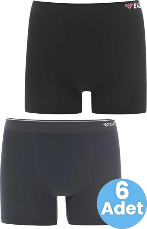Erkek 6'Lı Likralı Pamuklu Boxer