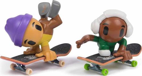 Tech Deck SK8 Crew Figürlü Parmak Kaykayı 2’li Paket - Mor Şapkalı ve Beyaz Kulaklıklı