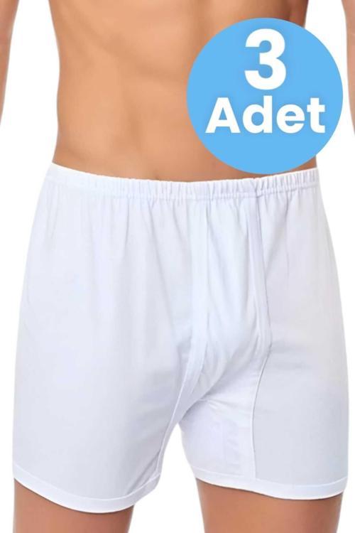 Erkek Rahat Kesim 3'Lü Paçalı Pamuklu Külot