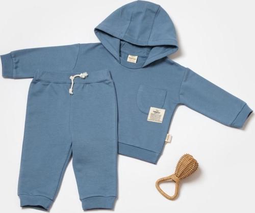 Bebek Kapüşonlu Sweatshirt ve Pantolon Seti, %100 Organik Pamuk, Bebek ve Yenidoğan Serisi - CSY8001