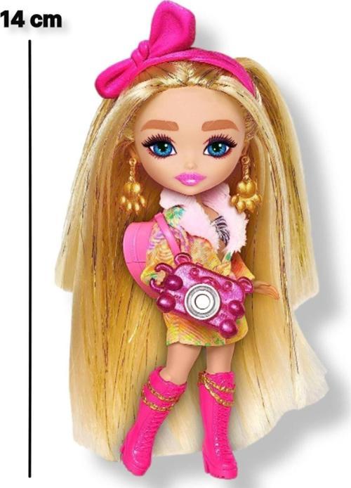 Extra Fly Minis Seyahat Bebeği Safari Modası İle Hayvan Baskılı Kıyafetli Aksesuarlı 14 Cm Hgp62