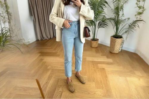 Kadın Kar Yıkama Yüksek Bel Likralı Mom Jeans Pantolon