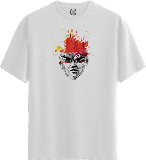 Fire Head - %100 Pamuklu Kadın Beyaz Tişört - Premium Quality