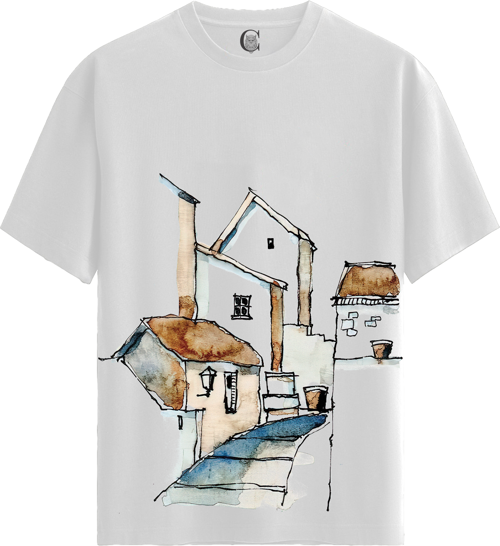 Rustic Alley - %100 Pamuklu Erkek Beyaz Tişört - Premium Quality