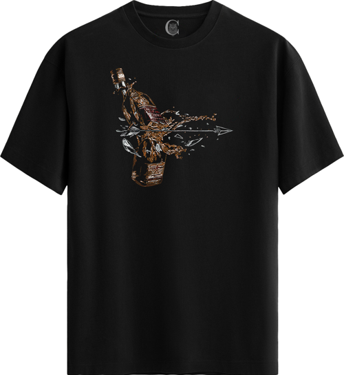 Whiskey Arrow %100 Pamuklu Erkek Siyah Tişört - Premium Quality