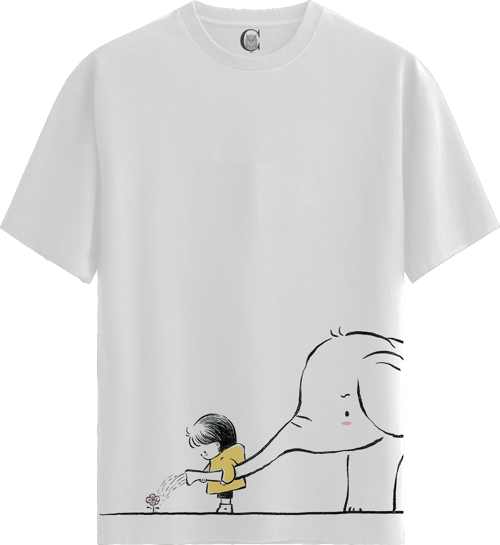 Giant Support - %100 Pamuklu Erkek Beyaz Tişört - Premium Quality