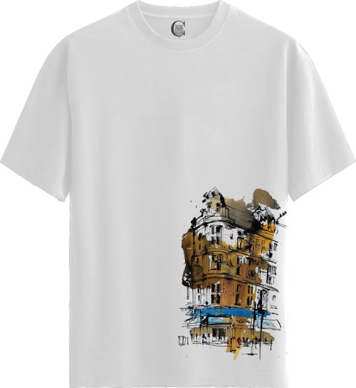Urban Echo - %100 Pamuklu Erkek Beyaz Tişört - Premium Quality