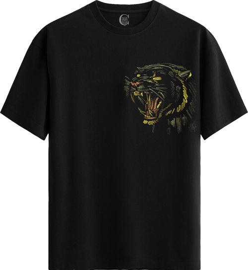 Roaring Beast %100 Pamuklu Kadın Siyah Tişört - Premium Quality
