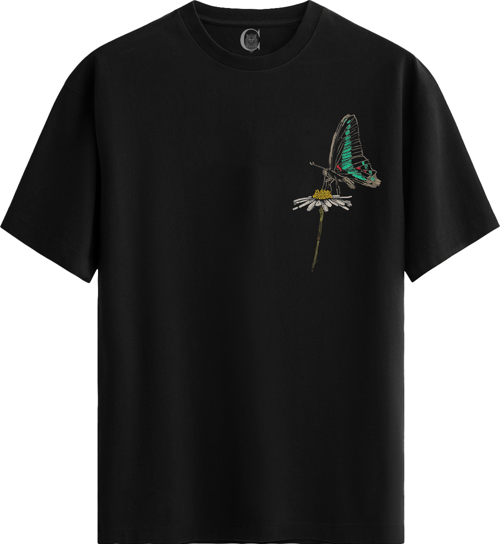 Ink Butterfly %100 Pamuklu Kadın Siyah Tişört - Premium Quality