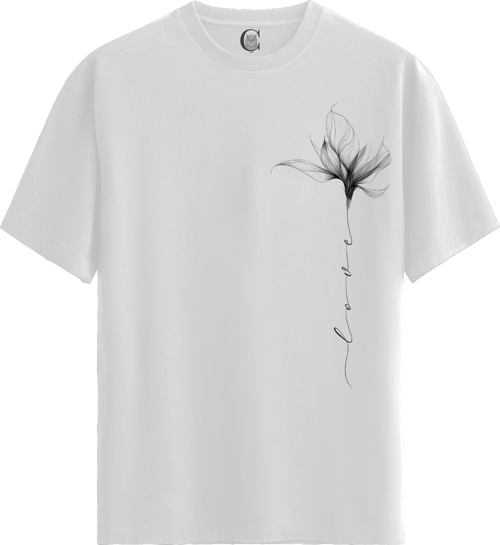 Ethereal Flower - %100 Pamuklu Kadın Beyaz Tişört - Premium Quality