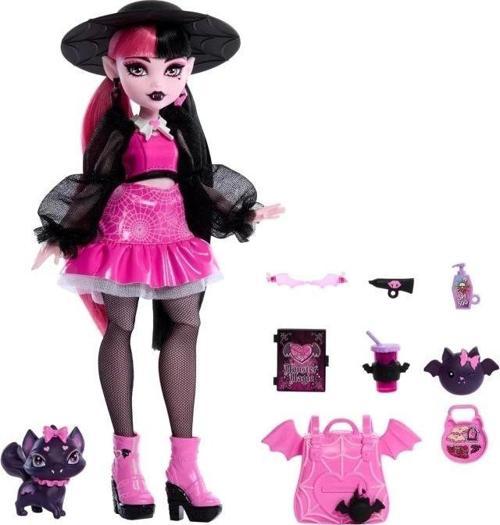 Pembe ve Siyah Saçlı Draculaura Bebeği Refreshed Look