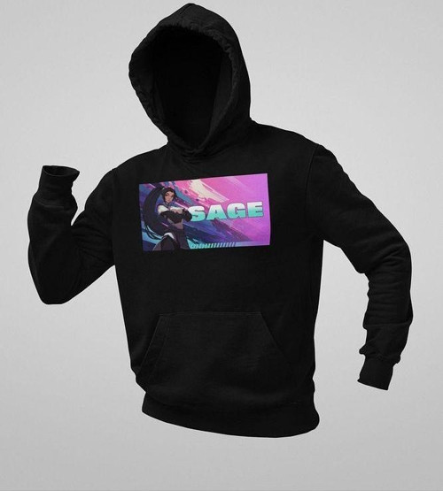 Sage Baskılı Unisex Oversize Vaalorant Hoodie