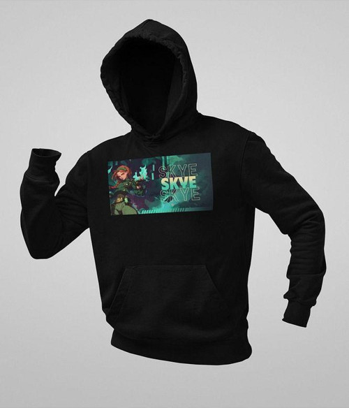 Skye Baskılı Unisex Oversize Valoorant Hoodie