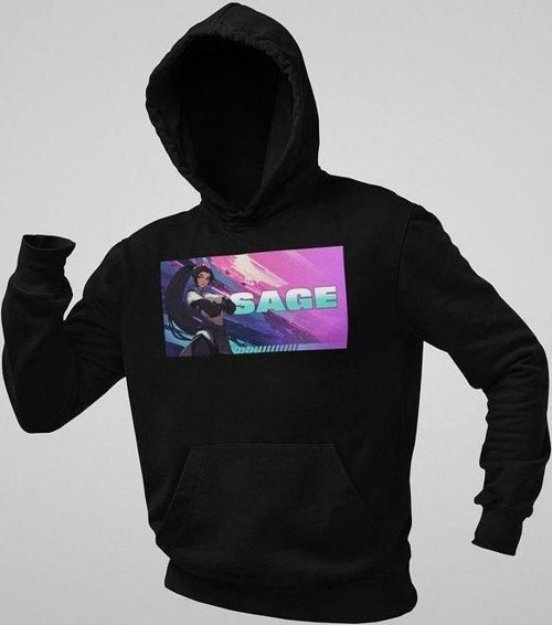 Sage Baskılı Unisex Oversize Vaalorant Hoodie