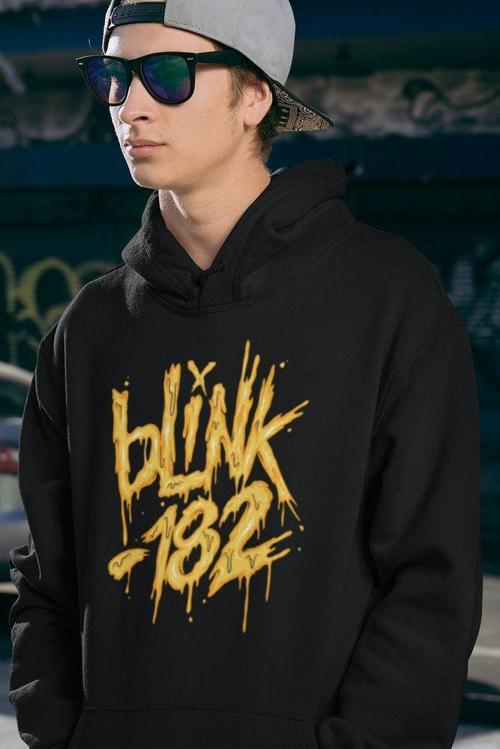 Özel Tasarım Blink-182 Yazılı Unisex Oversize Hoodie