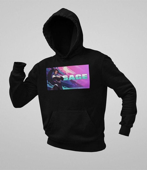 Sage Baskılı Unisex Oversize Vaalorant Hoodie