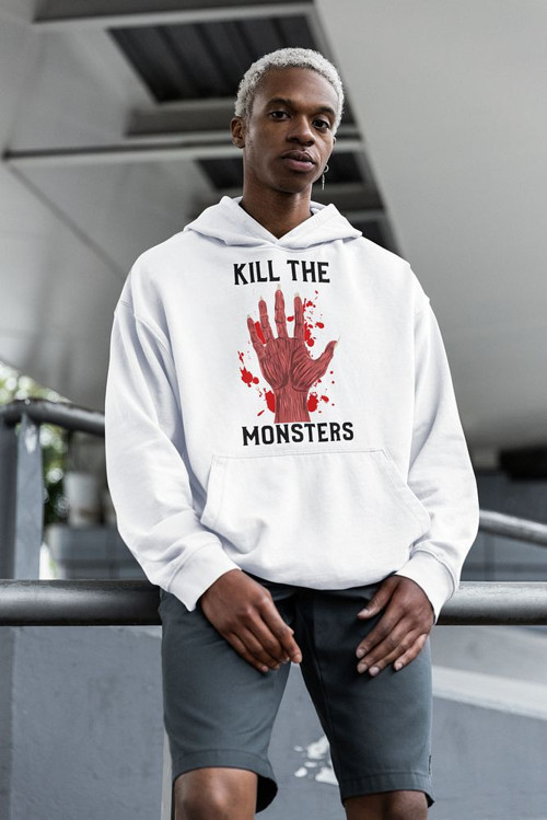 Kill The Monsters Baskılı Unisex Oversize Hoodie