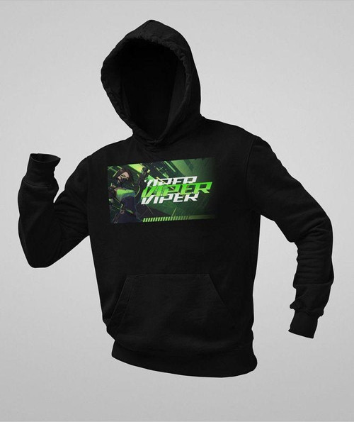 Viper Baskılı Unisex Oversize Vallorant Hoodie