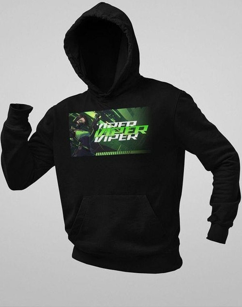 Viper Baskılı Unisex Oversize Vallorant Hoodie