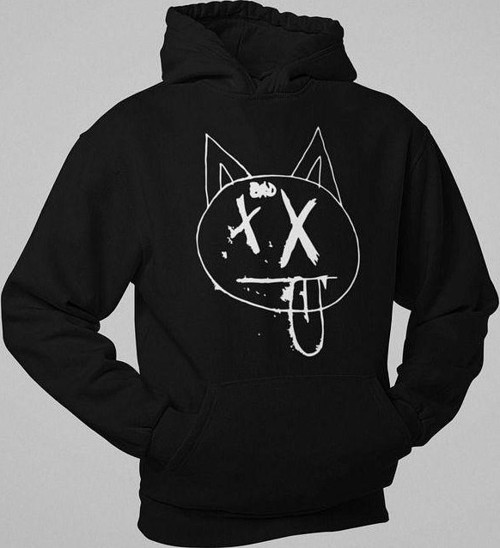 Dil Çıkaran Kedi Baskılı Unisex Oversize Hoodie