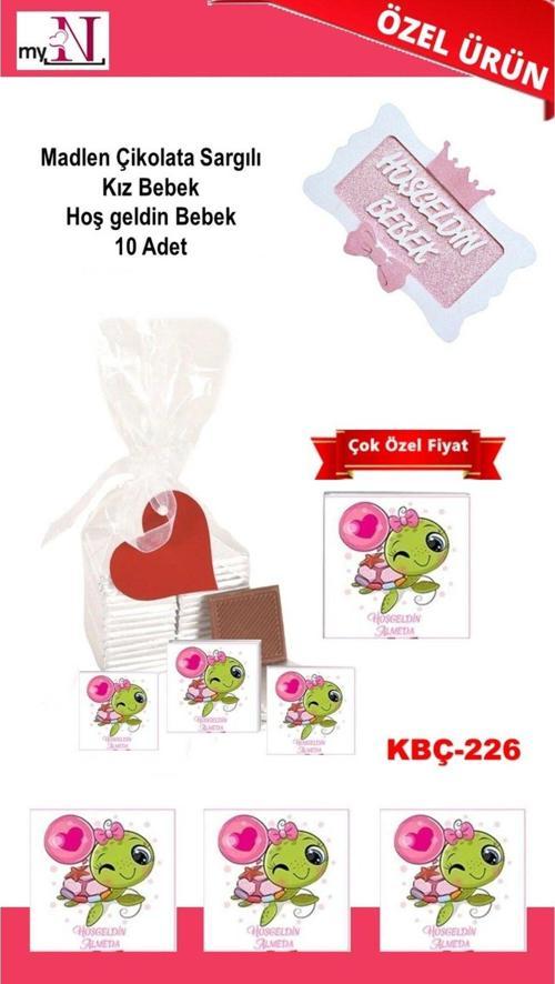 Madlen Çikolata Sargılı Kız Bebek Hoş Geldin Bebek 10 Adet