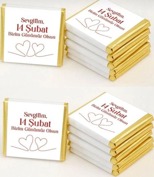 14 Şubat Sevgililer Gününe Özel Hediye Madlen Çikolata 32 Adet Kutulu
