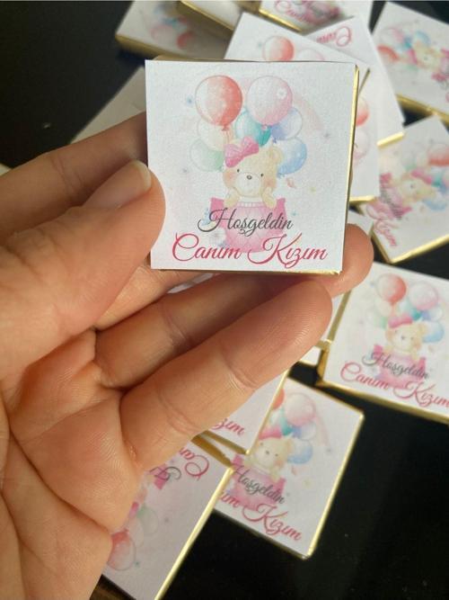 25 Adet Hoşgeldin Bebek Yenidoğan Doğumgünü Mevlid Çikolatası