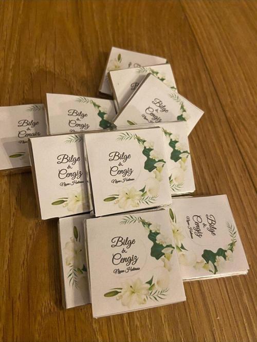 50 Adet İsme Özel Nişan Söz İsteme Nikah Düğün Çikolatası
