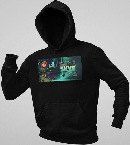 Skye Baskılı Unisex Oversize Valoorant Hoodie