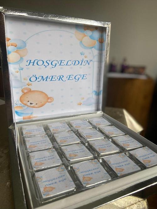 32 Adet Bebek Çikolatası Hoşgeldin Bebek Yenidoğan Çikolatası Mevlid Çikolatası