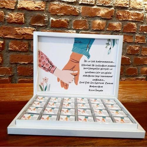 Babalara Özel Babalar Günü Doğum Günü Tüm Özel Günlere Baba Kız Çikolata Paketi