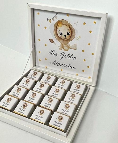 Yenidoğan Çikolatası Hoşgeldin Bebek 1 Yaş Doğumgünü Çikolatası Hediyelik Çikolata Mevlüd Çikolatası