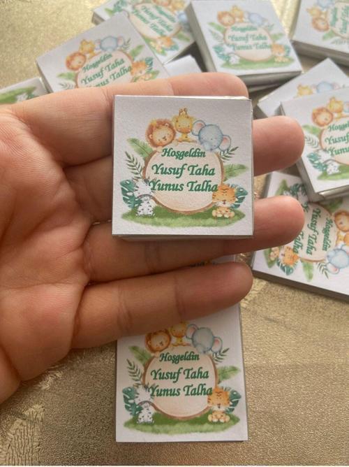 50 Adet Hoşgeldin Bebek Yenidoğan Nişan Söz Kız İsteme Nikah Düğün Kına Çikolata Hediyelik