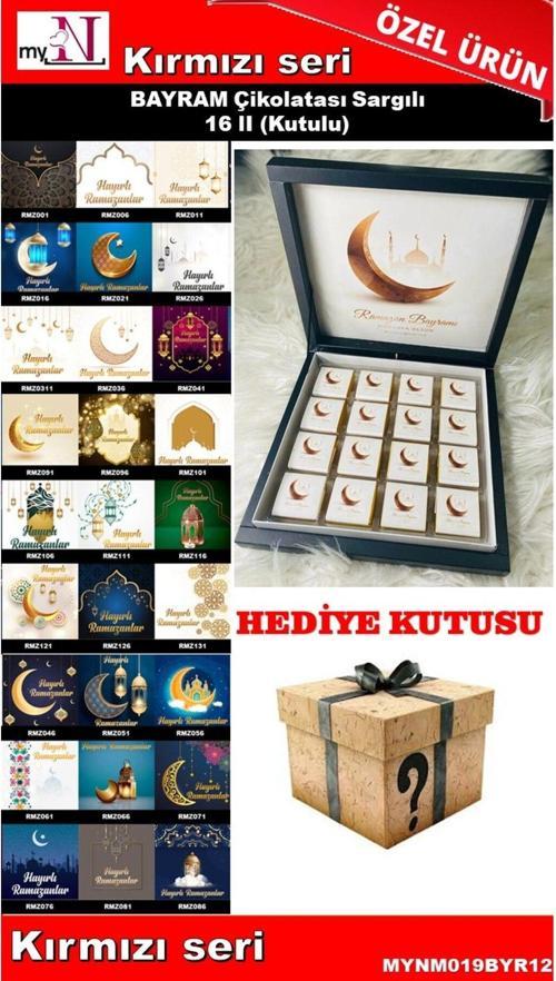 Bayram Çikolatası 16 Lı (Kutulu) Mehmet Efendi Türk Kahvesi Hediyeli Kırmızı Seri