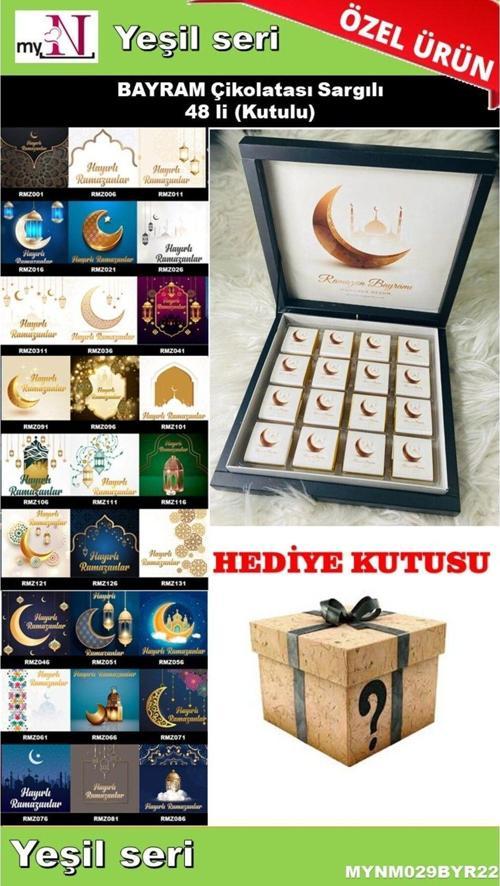 Bayram Çikolatası 48 Li (Kutulu) Hediyeli Yeşil Seri